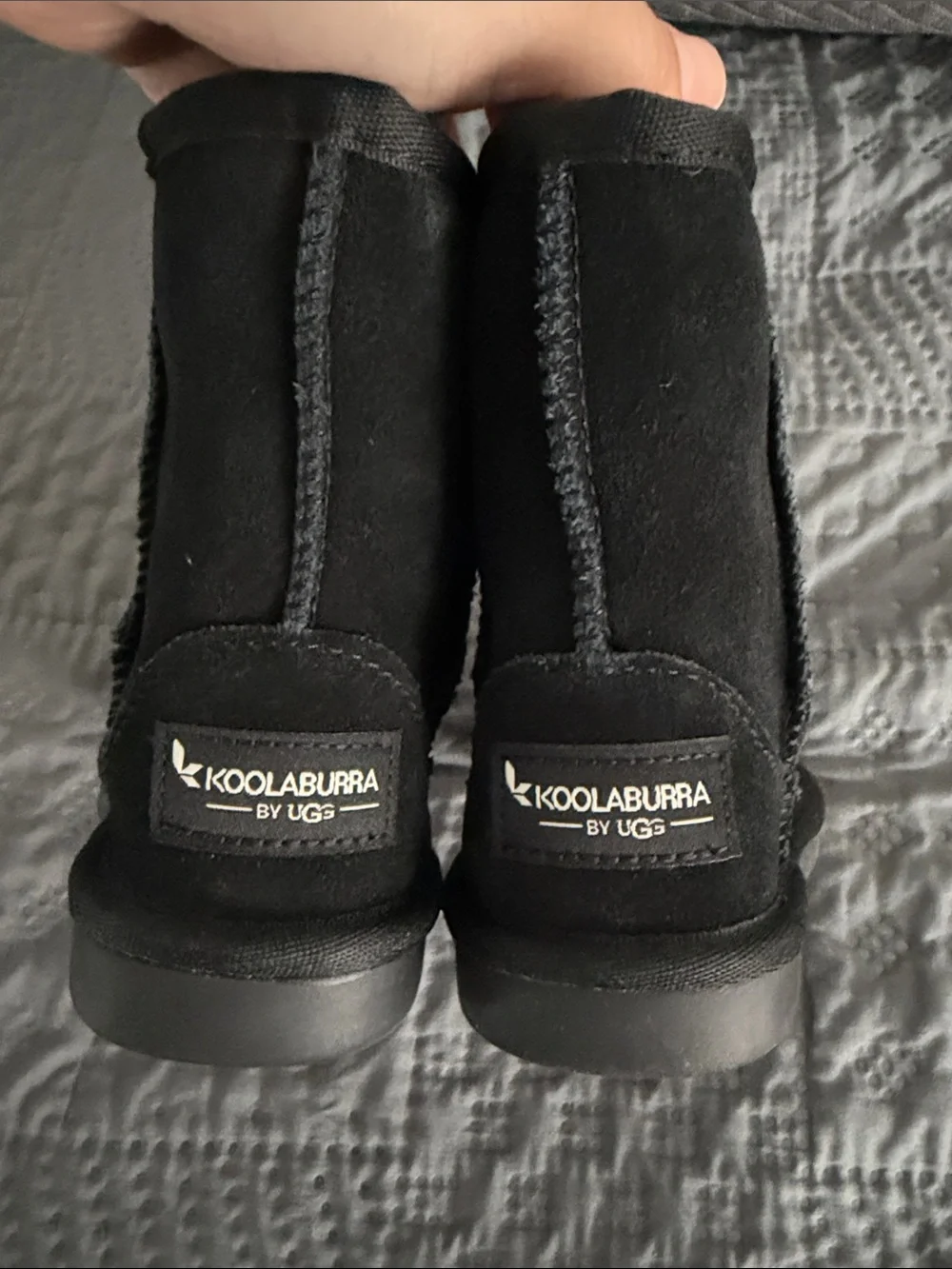 Koolaburra by Ugg Kids Black Suede Shearling-Lined Boots